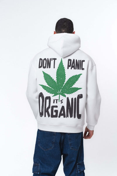 Don't Panic It's Organic Beyaz Oversize Hoodie