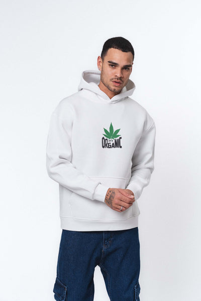 Don't Panic It's Organic Beyaz Oversize Hoodie