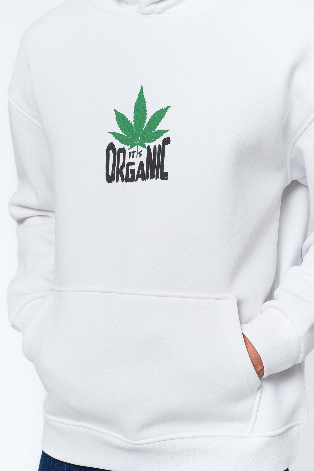 Don't Panic It's Organic Beyaz Oversize Hoodie
