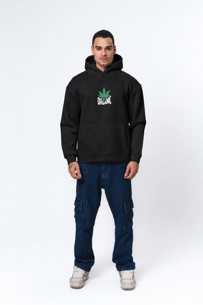 Don't Panic It's Organic Siyah Oversize Hoodie
