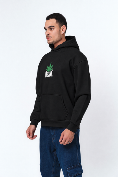 Don't Panic It's Organic Siyah Oversize Hoodie