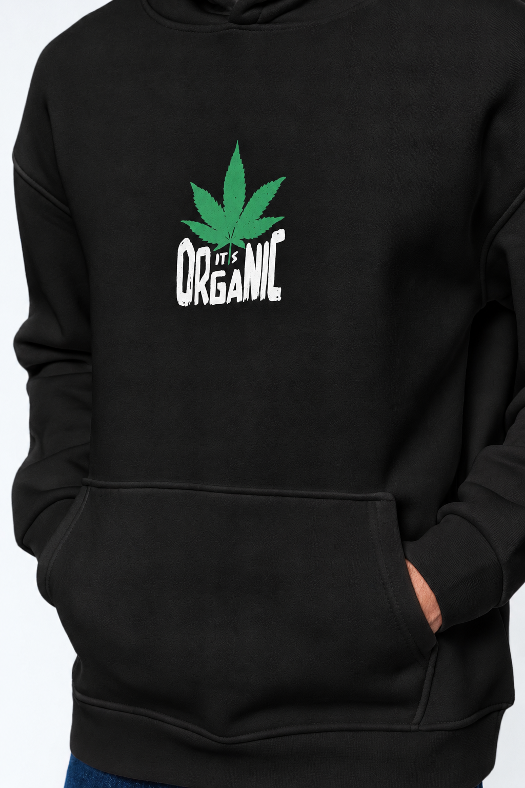 Don't Panic It's Organic Siyah Oversize Hoodie