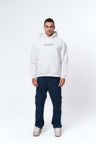 Pablo Escobar Beyaz Oversize Hoodie