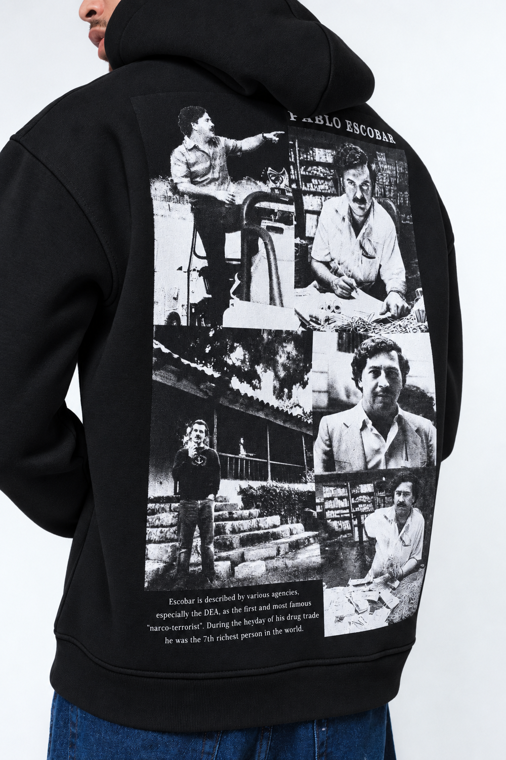 Pablo Escobar Siyah Oversize Hoodie