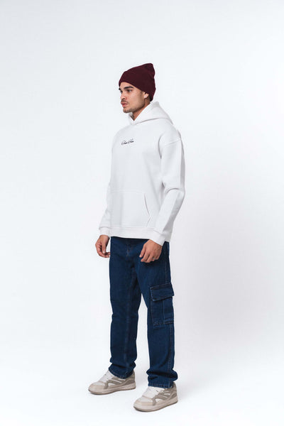 Etnik Tasarım - Rooted Future Beyaz Oversize Hoodie