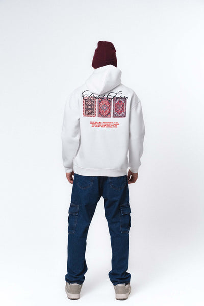 Etnik Tasarım - Rooted Future Beyaz Oversize Hoodie