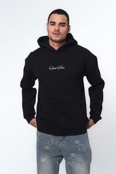 Etnik Tasarım - Rooted Future Siyah Oversize Hoodie