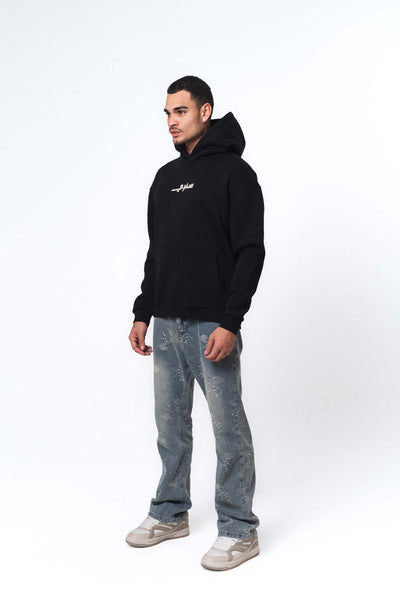 Etnik Tasarım Sefery Siyah Oversize Hoodie