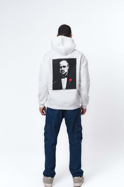 The Godfather Don Corleone Beyaz Oversize Hoodie
