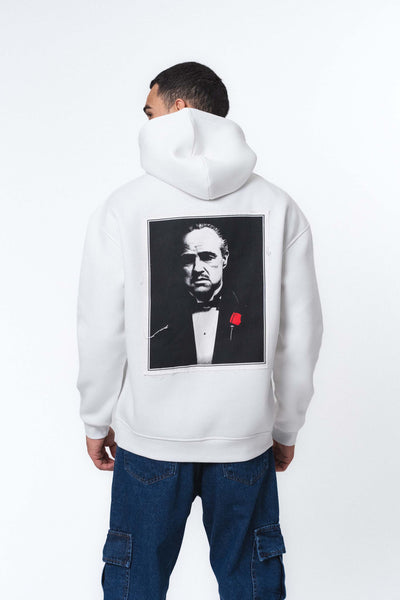 The Godfather Don Corleone Beyaz Oversize Hoodie