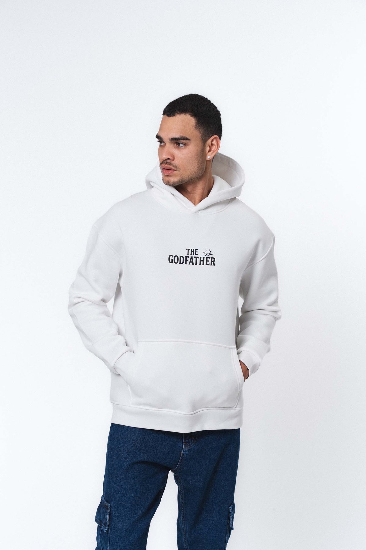 The Godfather Don Corleone Beyaz Oversize Hoodie