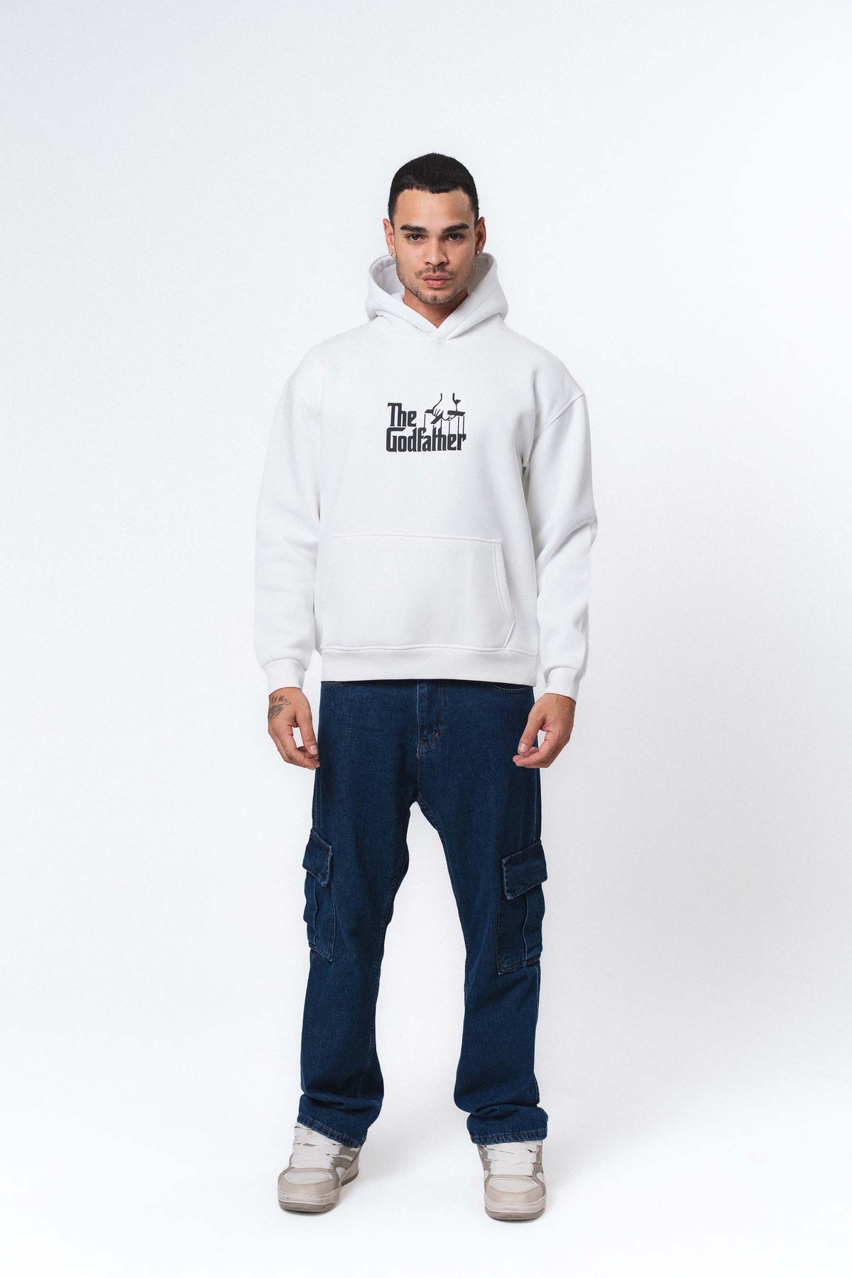 Don Corleone The Godfather Beyaz Oversize Hoodie