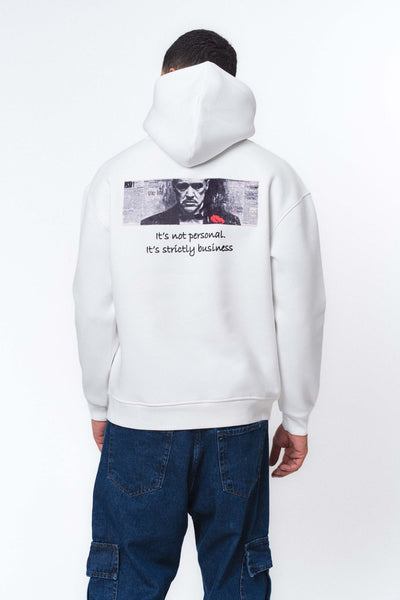 Don Corleone The Godfather Beyaz Oversize Hoodie