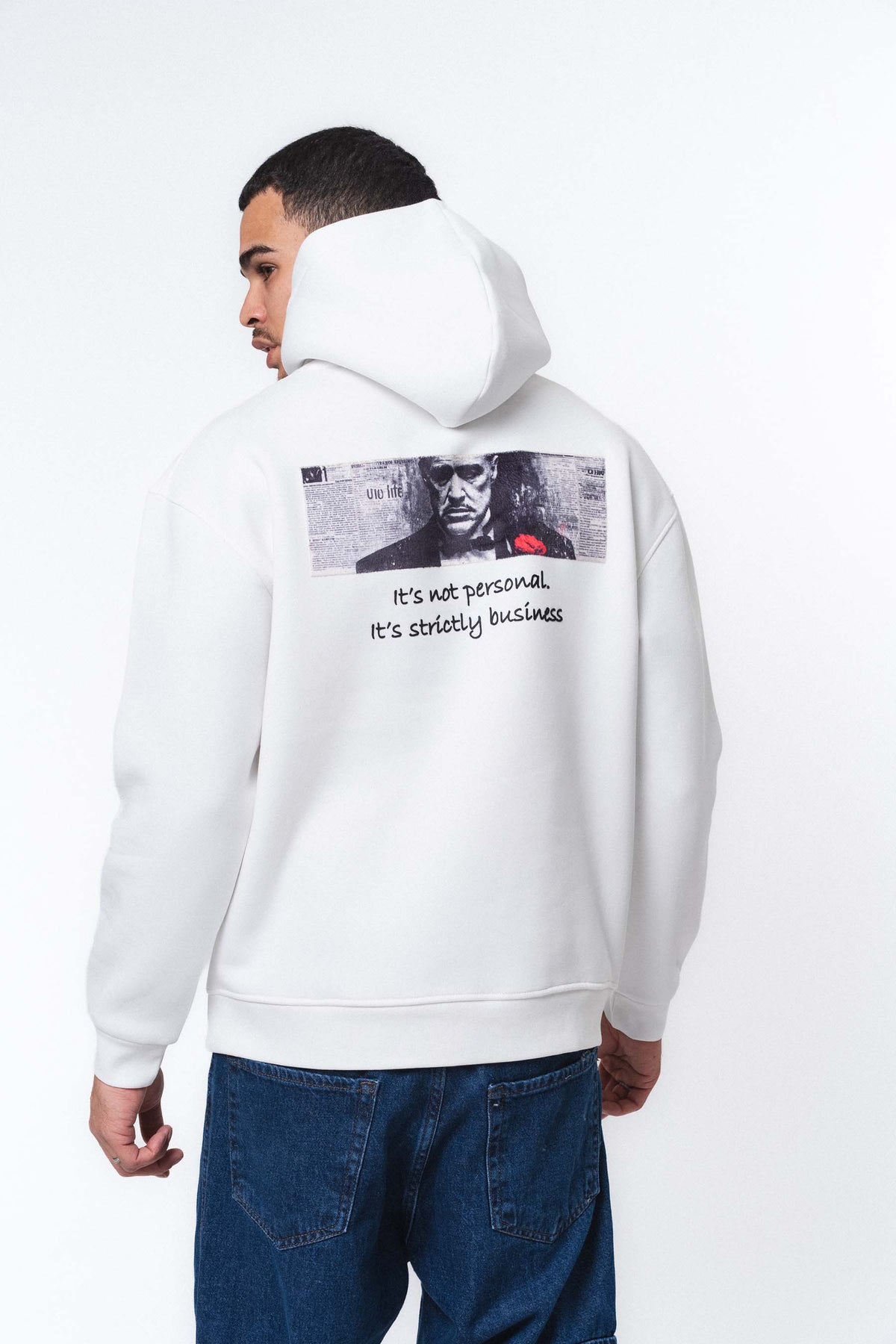 Don Corleone The Godfather Beyaz Oversize Hoodie
