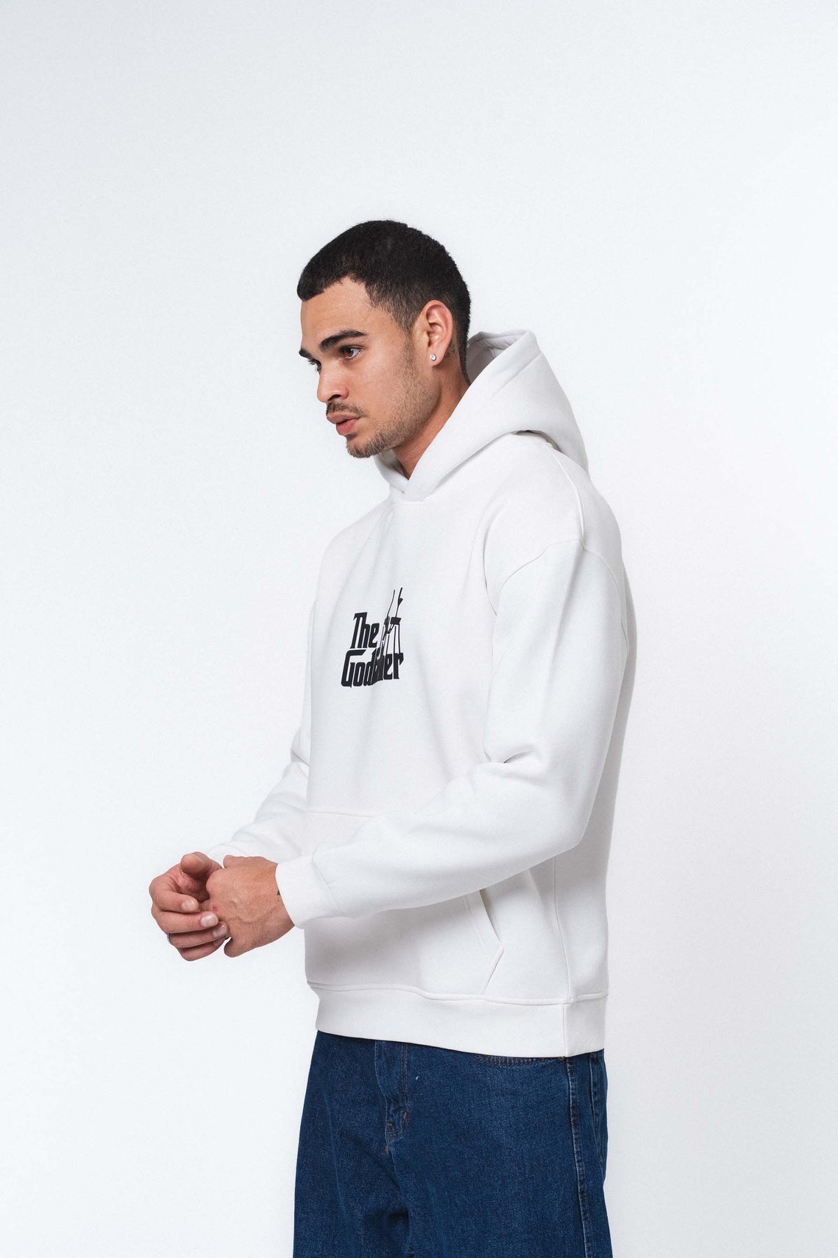 Don Corleone The Godfather Beyaz Oversize Hoodie