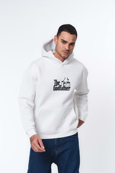 Don Corleone The Godfather Beyaz Oversize Hoodie