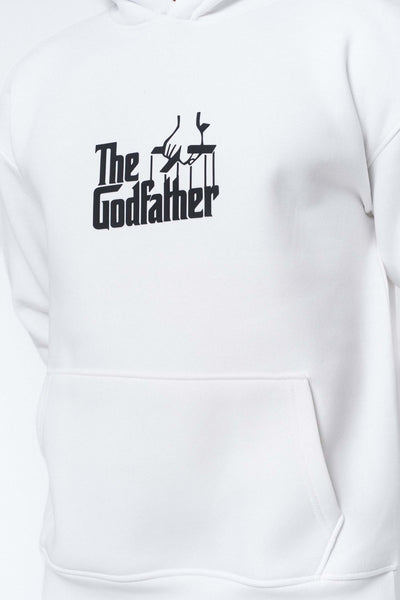 Don Corleone The Godfather Beyaz Oversize Hoodie