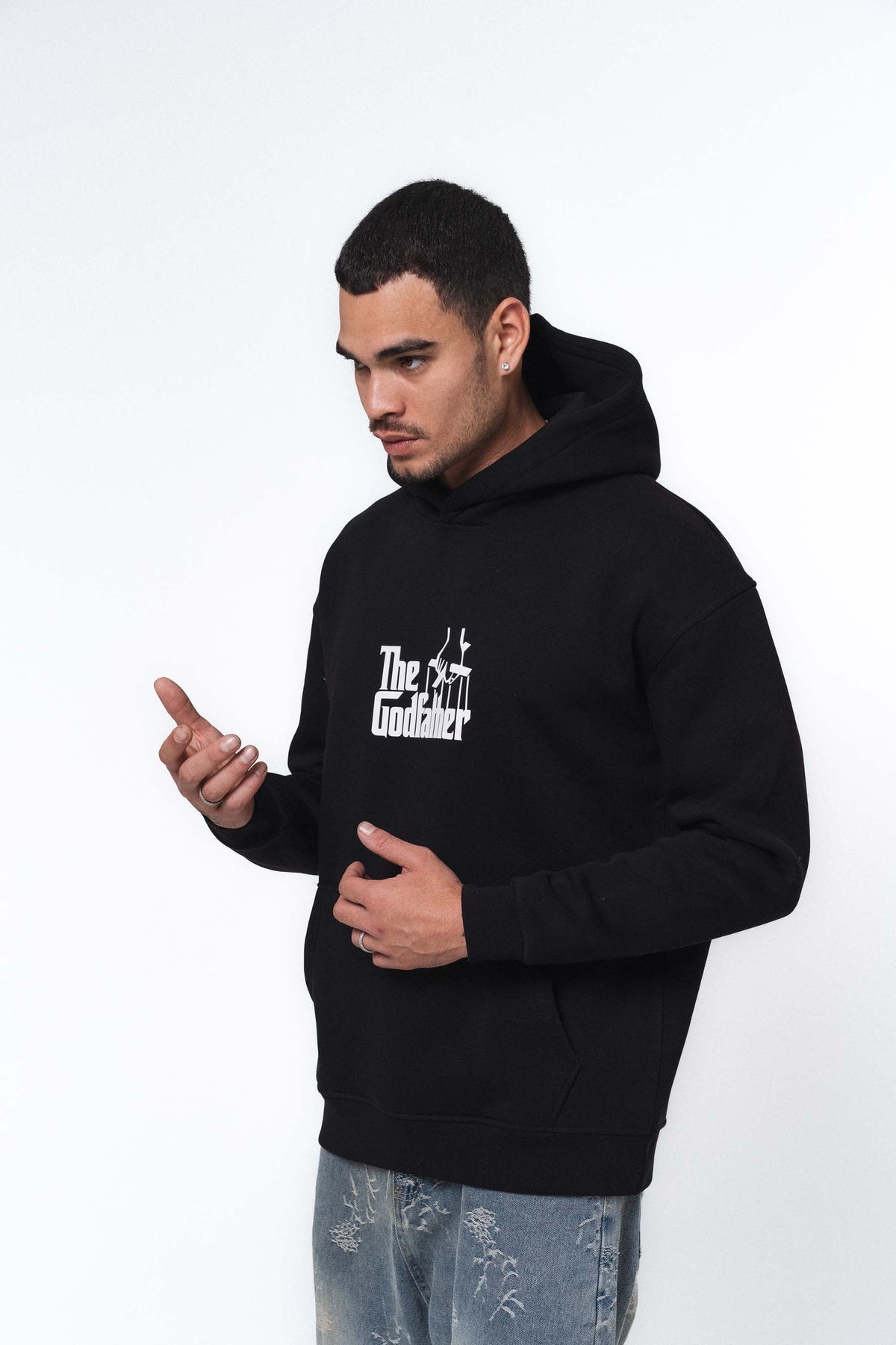Don Corleone The Godfather Siyah Oversize Hoodie