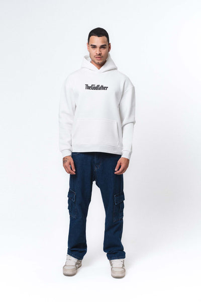 The Godfather Classic Car Beyaz Oversize Hoodie