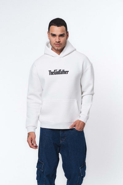 The Godfather Classic Car Beyaz Oversize Hoodie