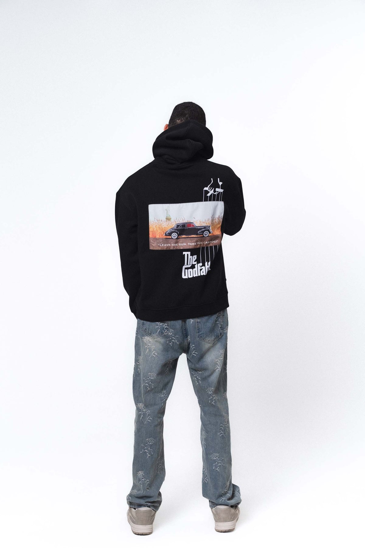 The Godfather Classic Car Siyah Oversize Hoodie