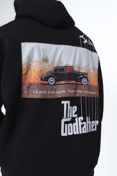 The Godfather Classic Car Siyah Oversize Hoodie