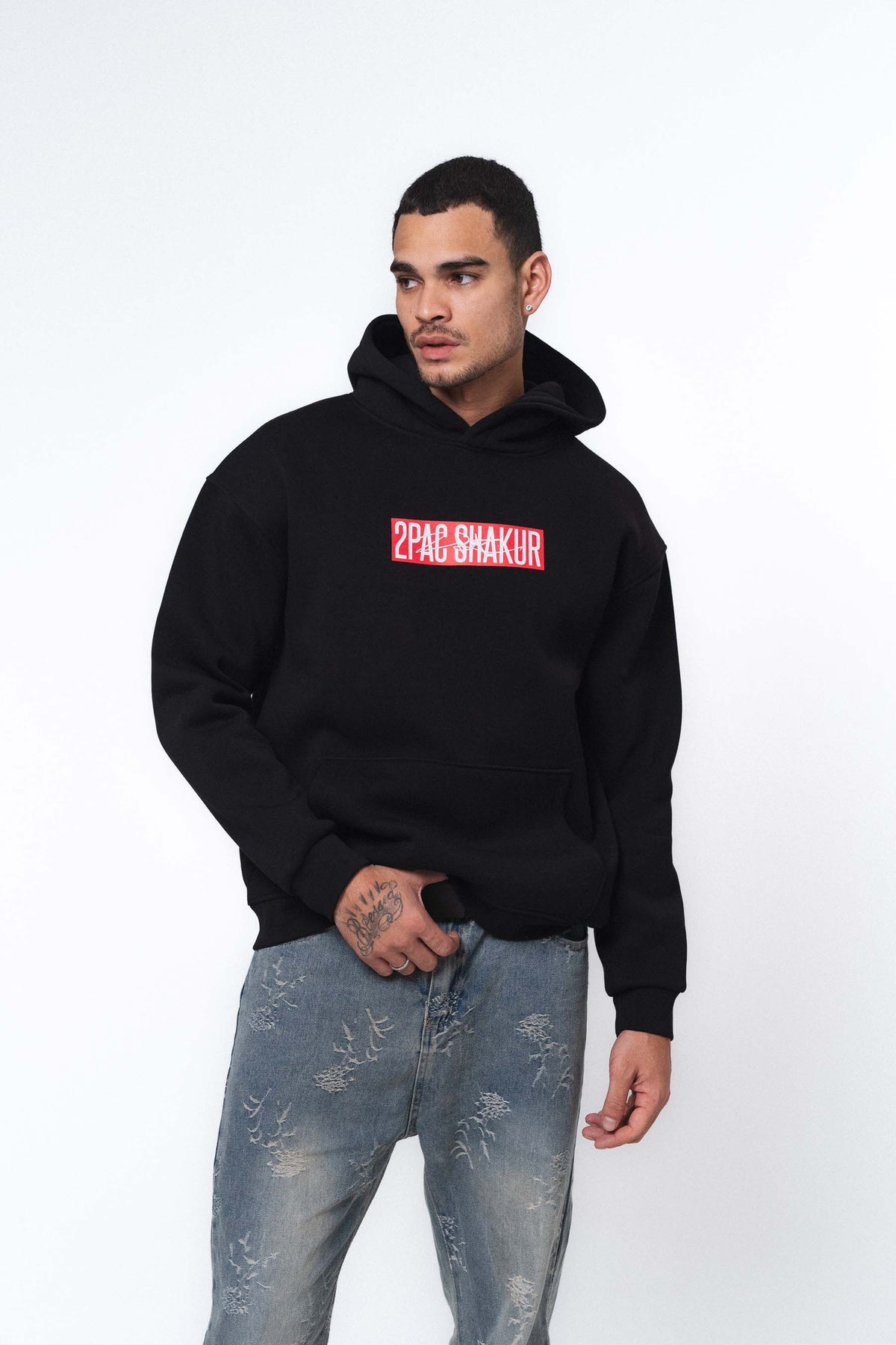 Tupac Shakur Siyah Oversize Hoodie