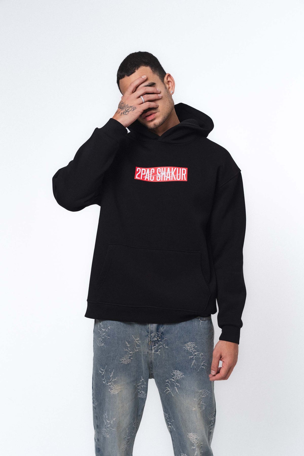 Tupac Shakur Siyah Oversize Hoodie