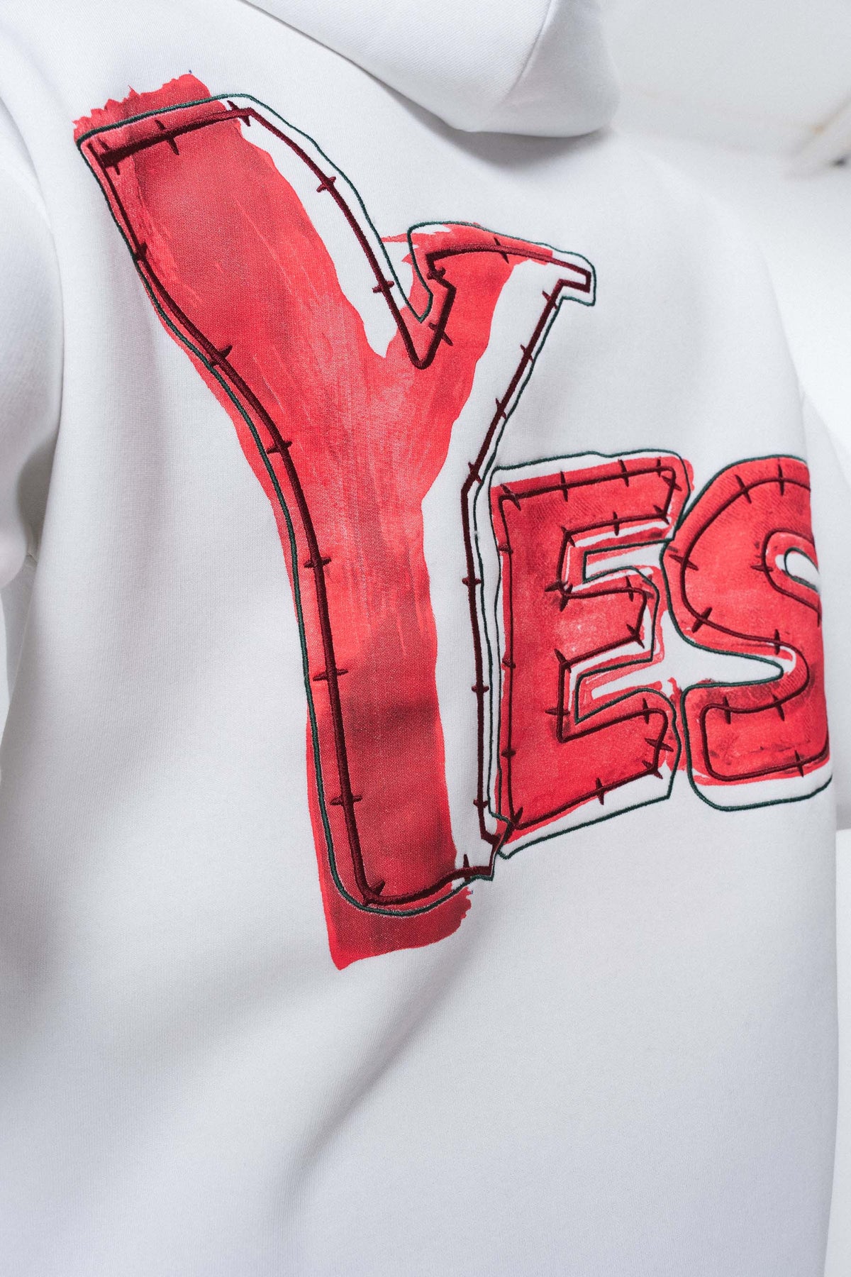Yes Beyaz Oversize Hoodie