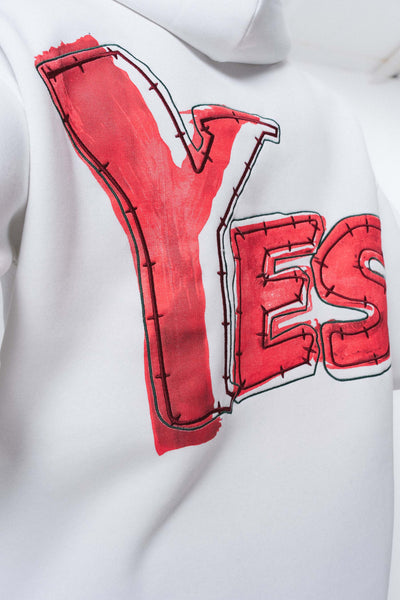 Yes Beyaz Oversize Hoodie