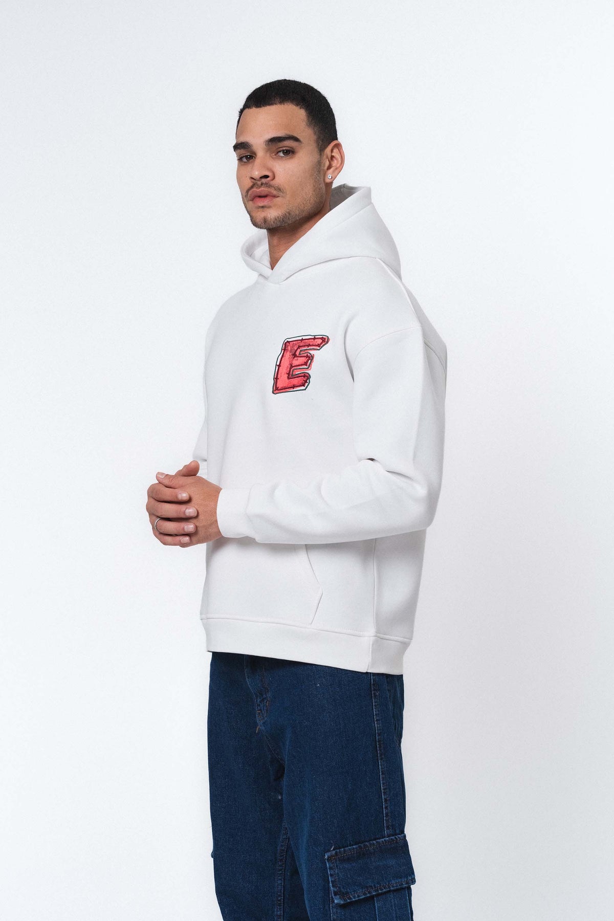 Yes Beyaz Oversize Hoodie