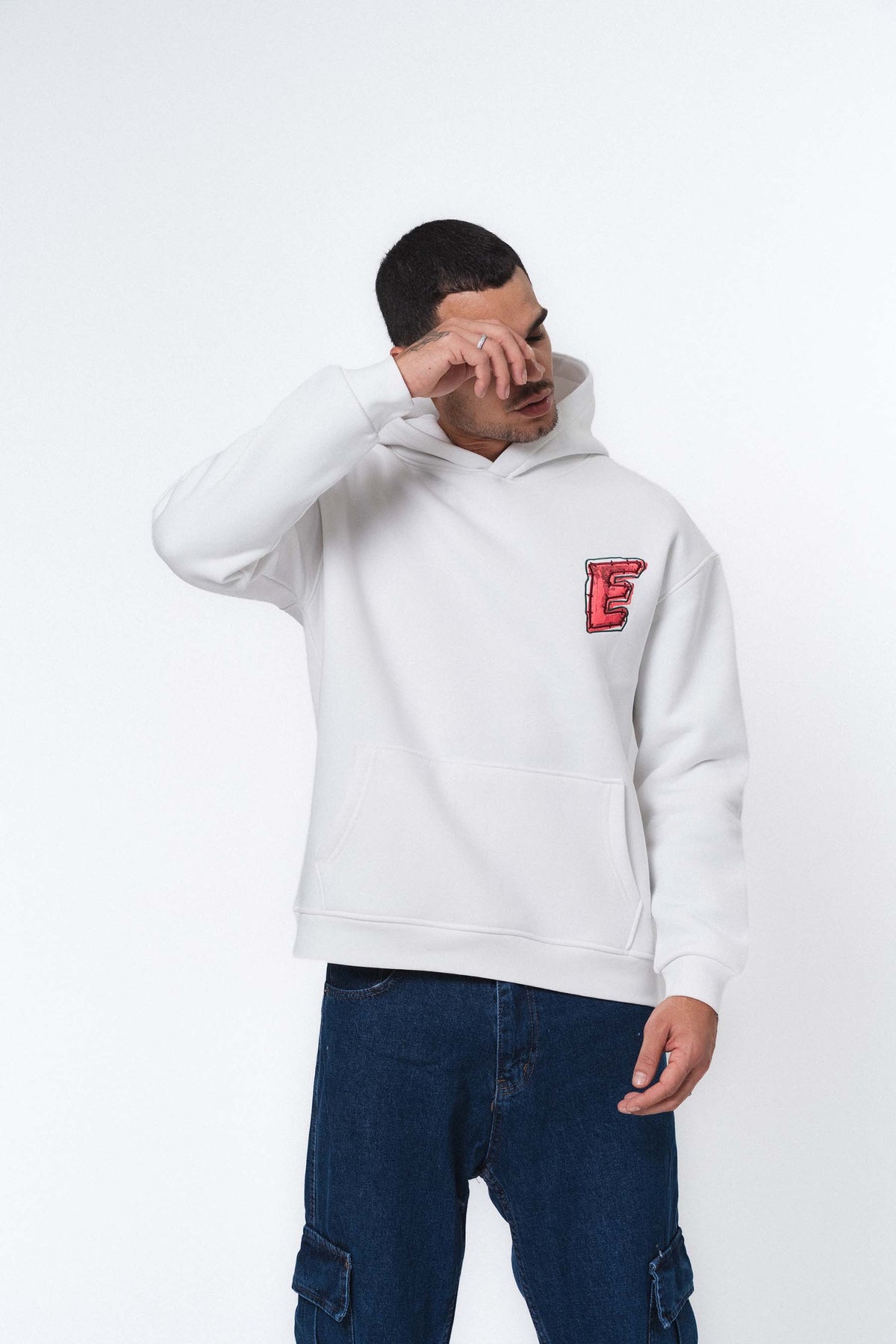 Yes Beyaz Oversize Hoodie