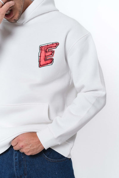 Yes Beyaz Oversize Hoodie