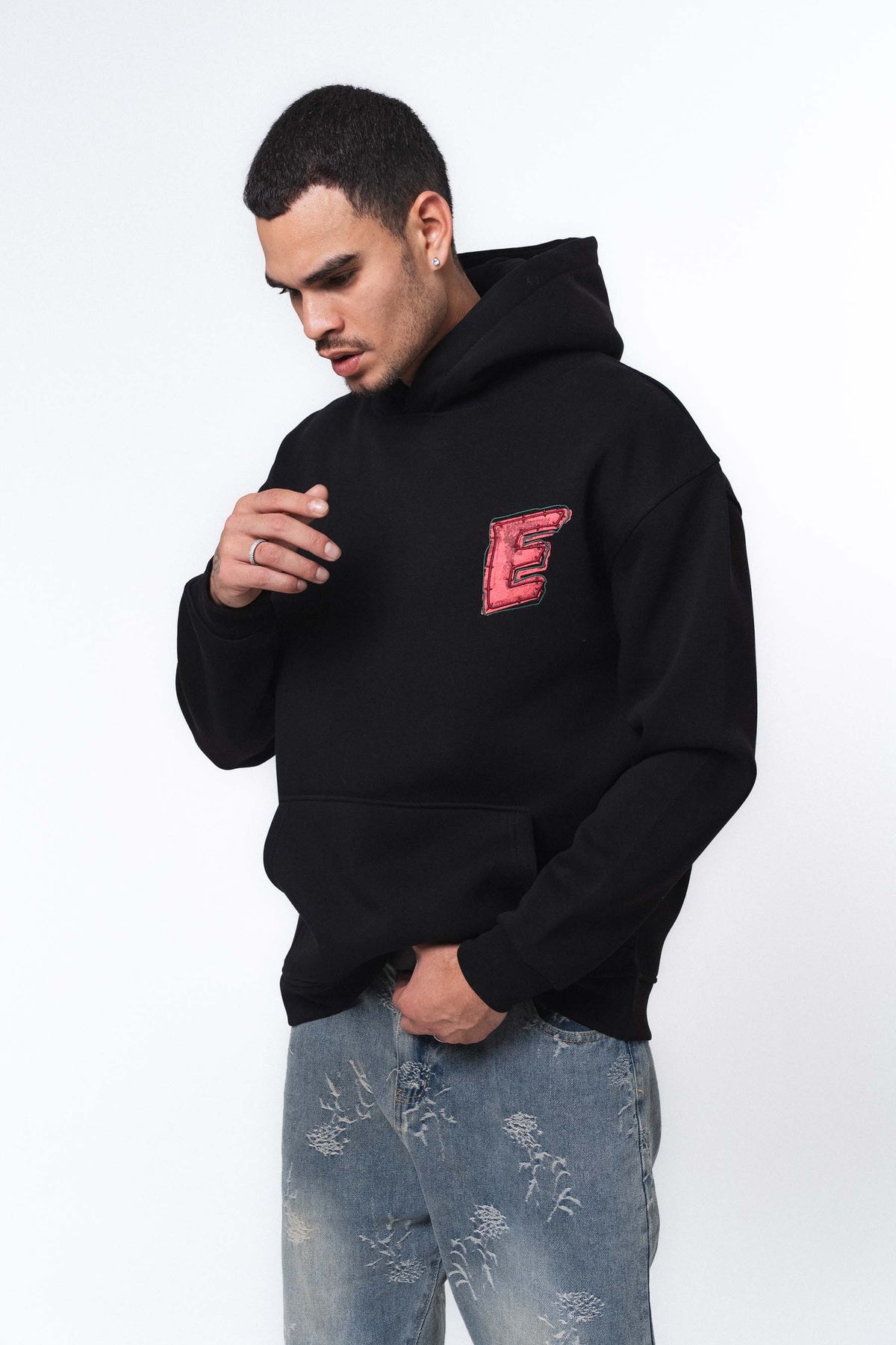 Yes Siyah Oversize Hoodie