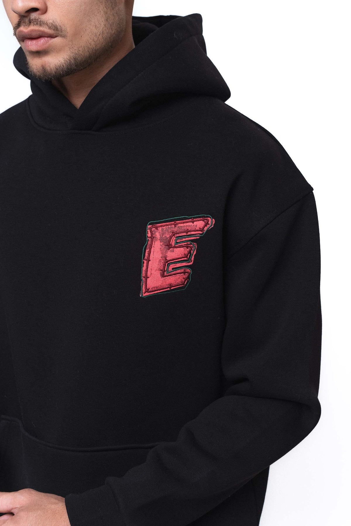 Yes Siyah Oversize Hoodie