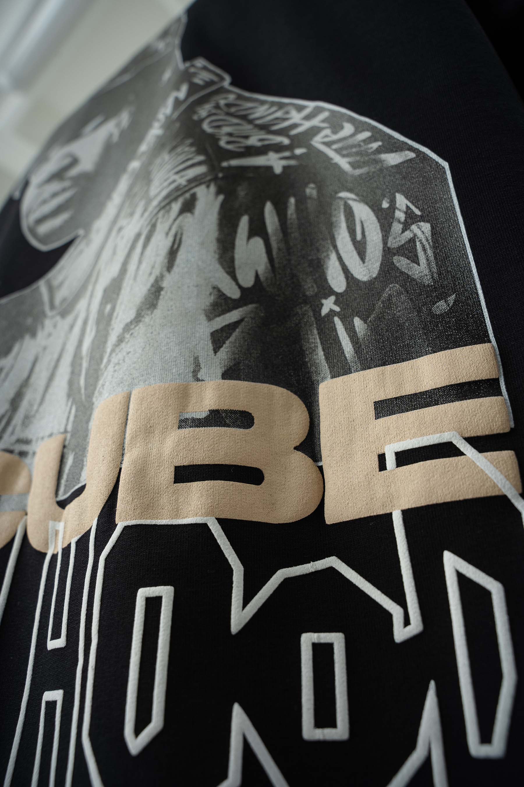 Ice Cube Baskılı Siyah Oversize T-Shirt