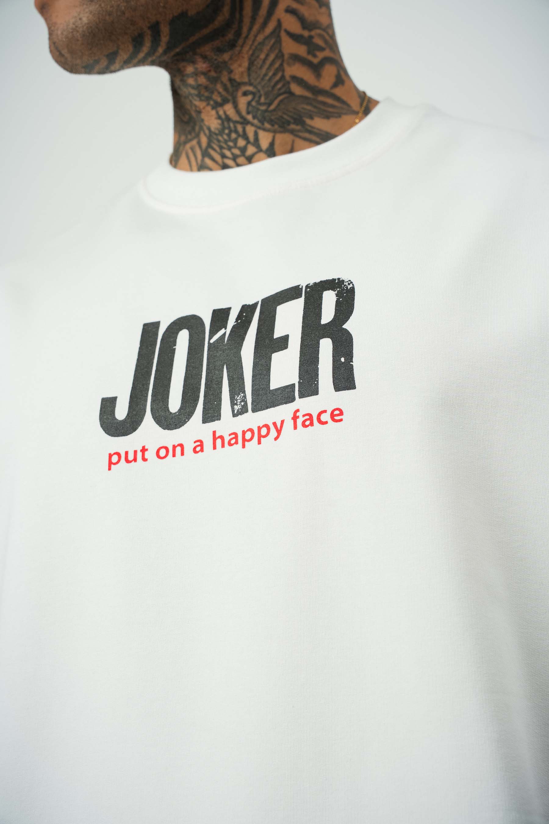 Joker 2 Baskılı Beyaz Oversize T-Shirt