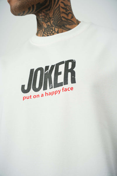Joker 2 Baskılı Beyaz Oversize T-Shirt