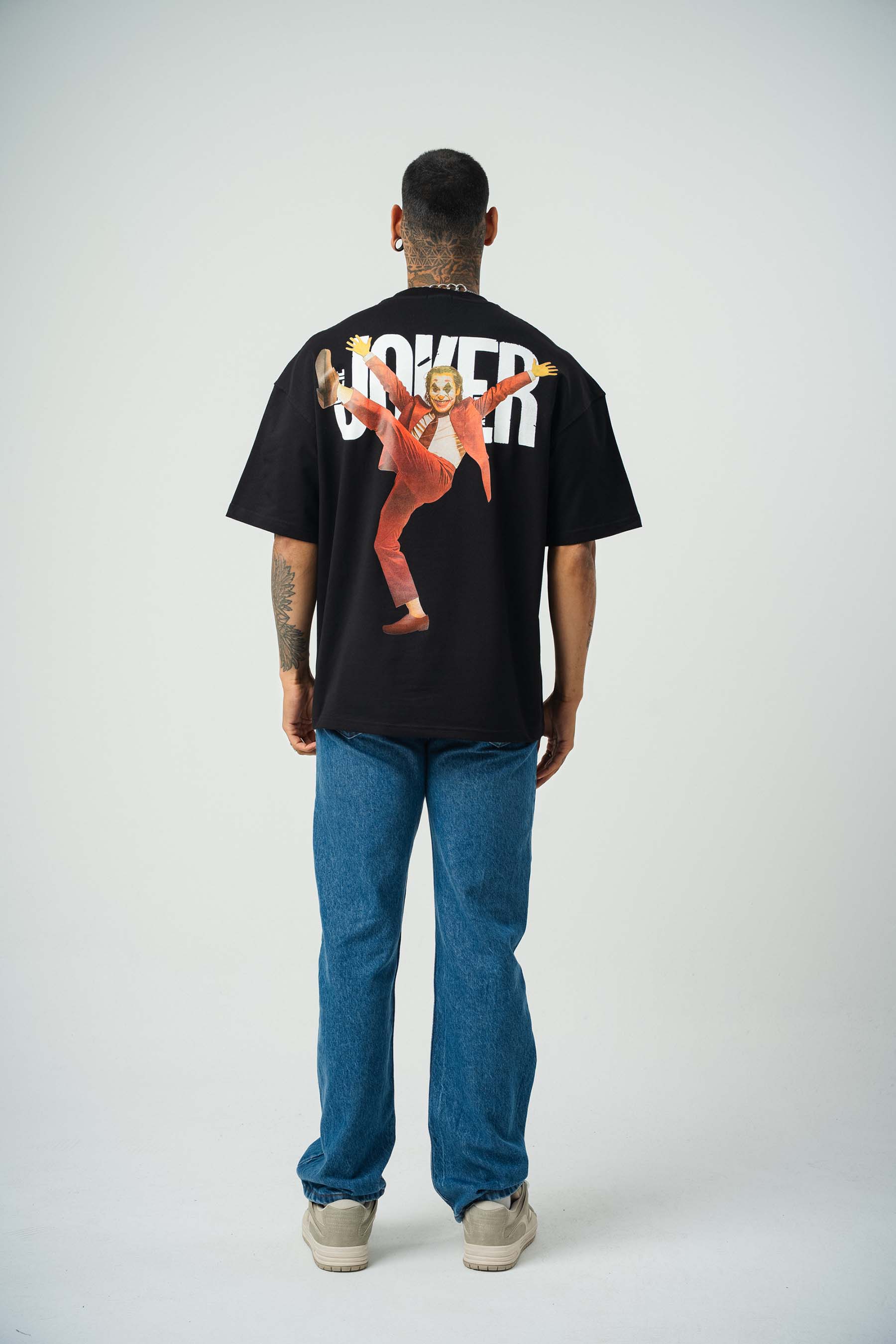 Joker 2 Baskılı Siyah Oversize T-Shirt