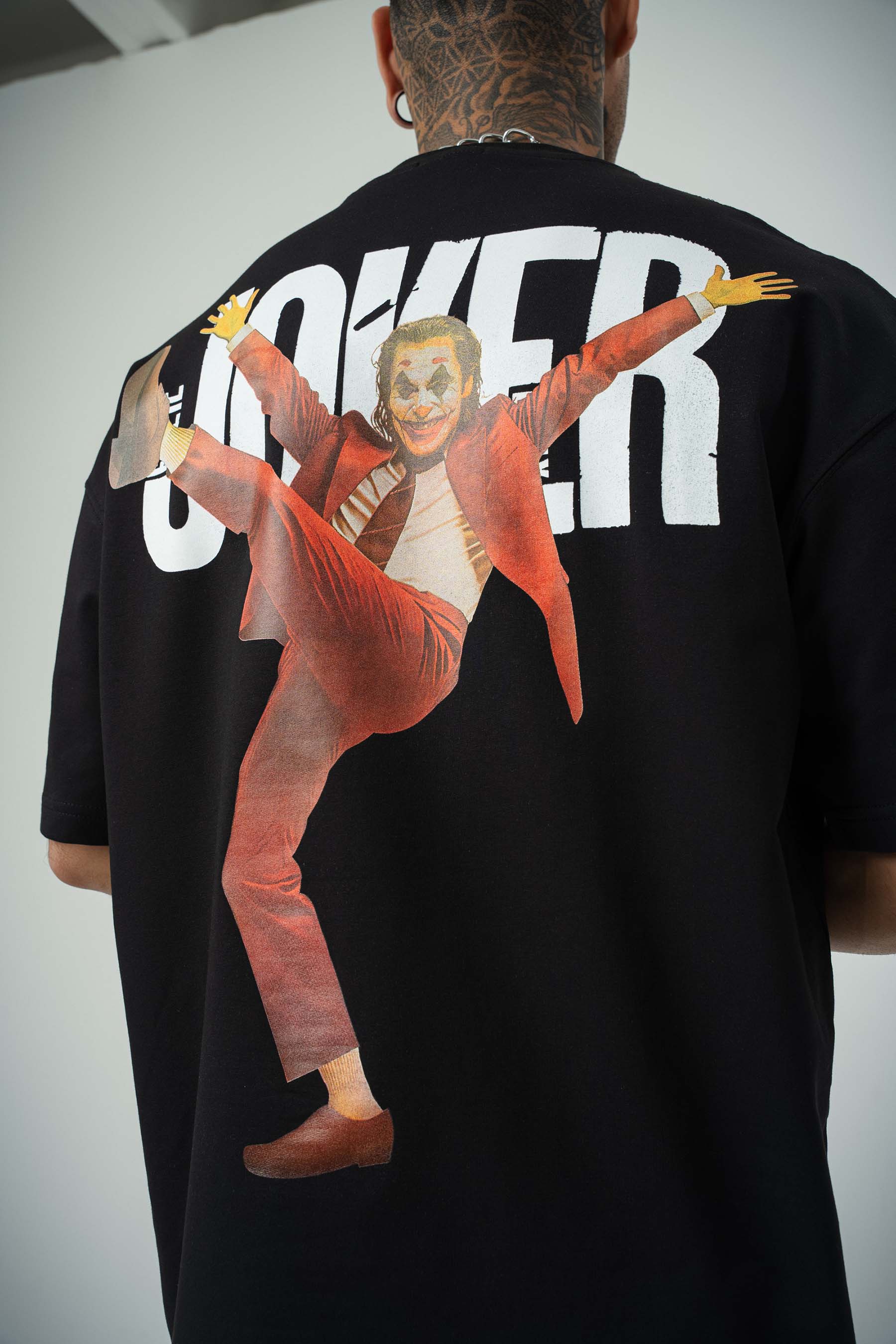 Joker 2 Baskılı Siyah Oversize T-Shirt