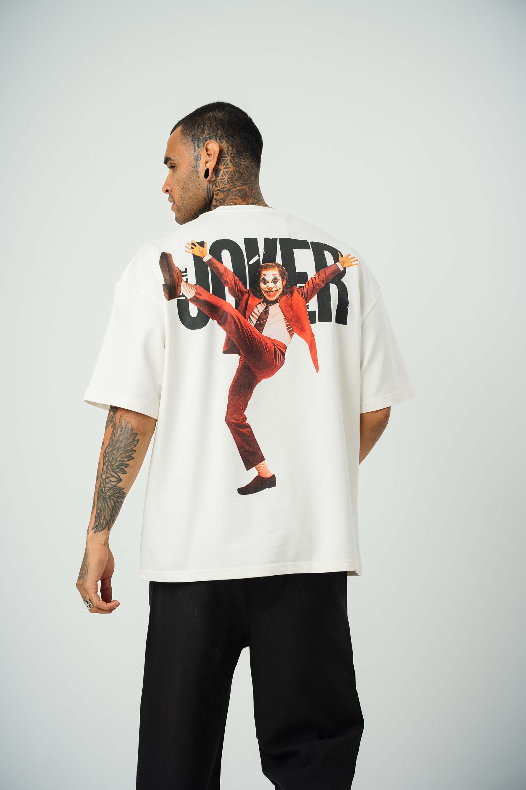 Joker 2 Baskılı Beyaz Oversize T-Shirt