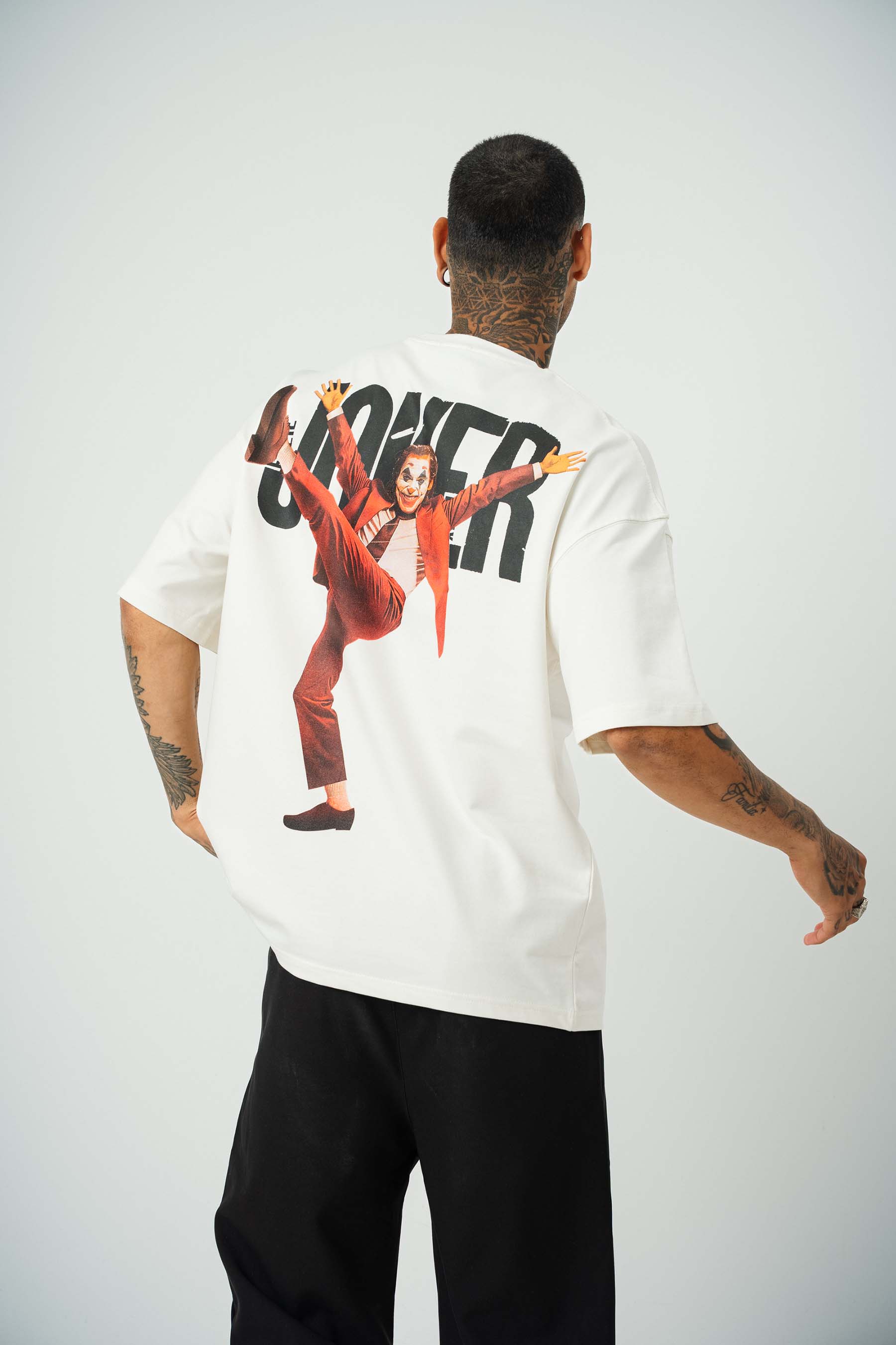 Joker 2 Baskılı Beyaz Oversize T-Shirt