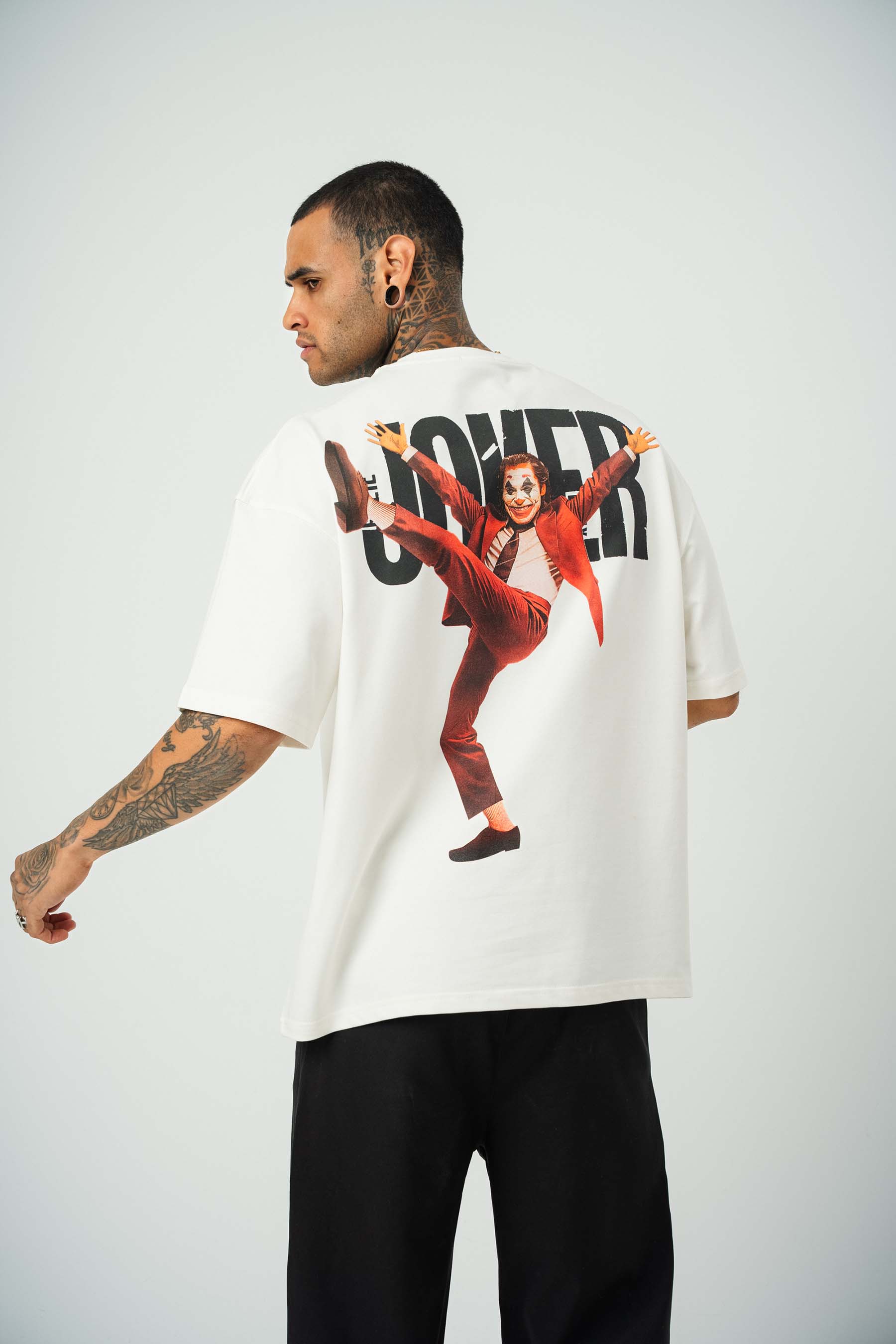 Joker 2 Baskılı Beyaz Oversize T-Shirt