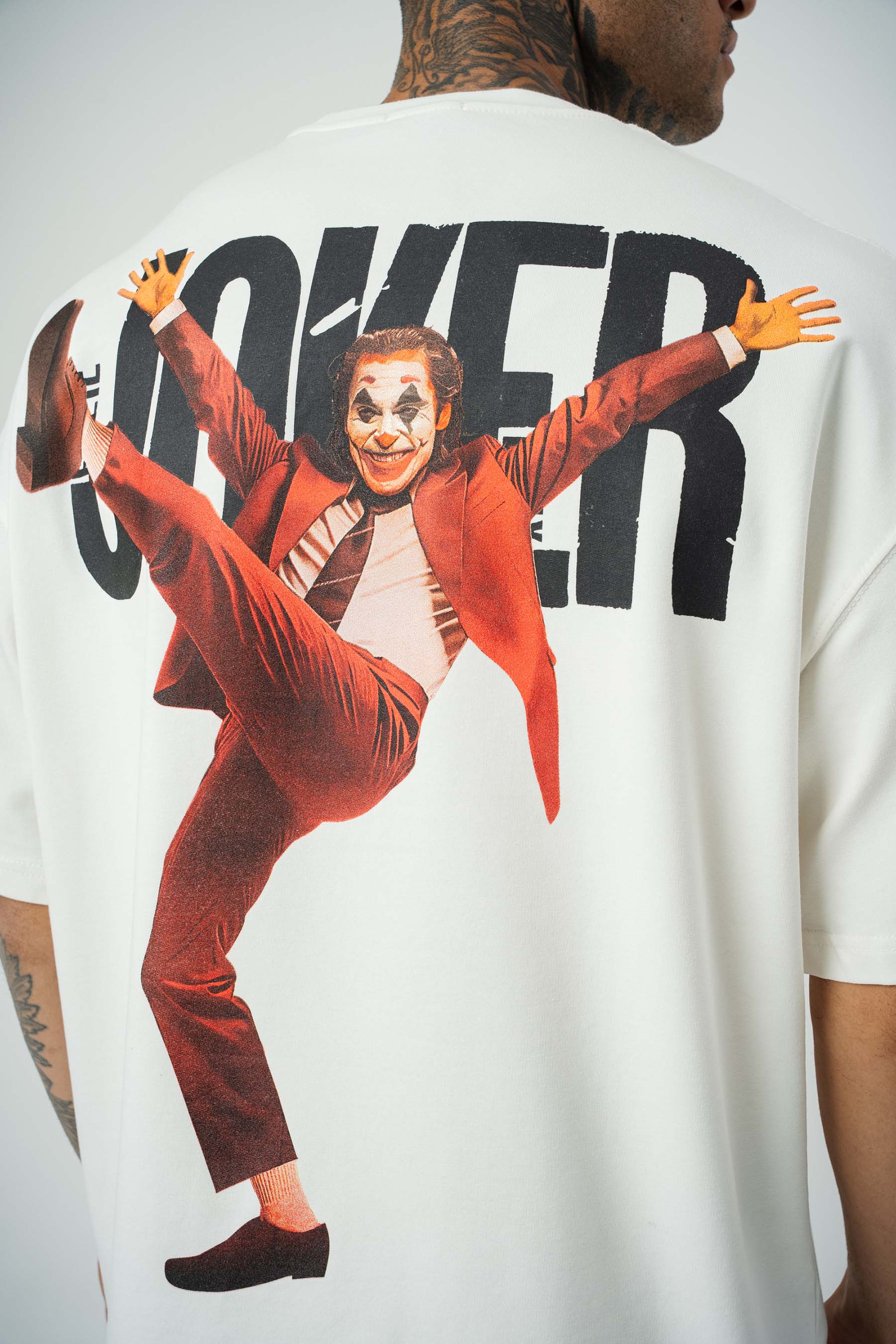 Joker 2 Baskılı Beyaz Oversize T-Shirt