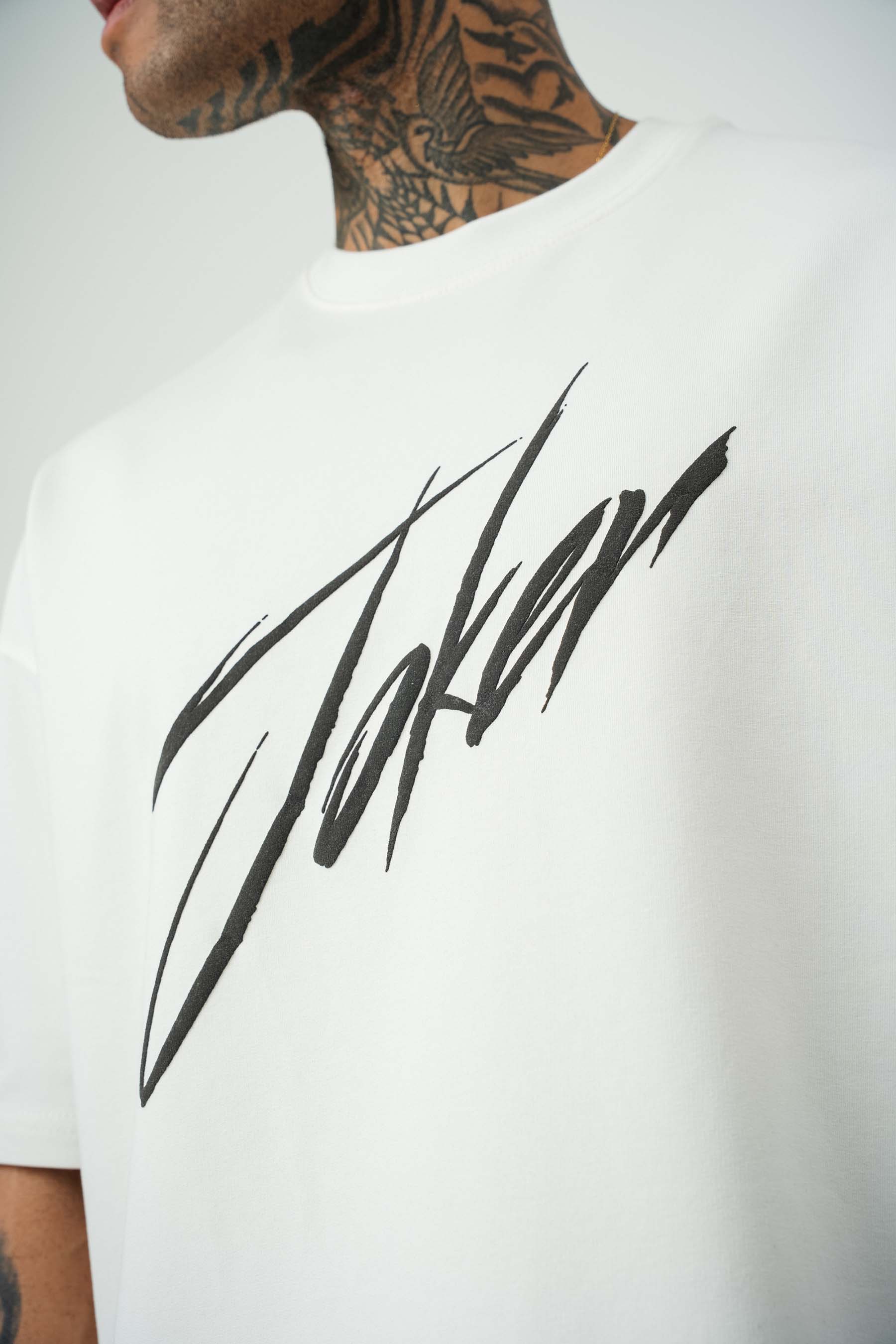Joker Baskılı Beyaz Oversize T-Shirt