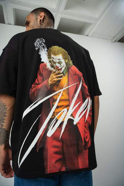 Joker 3 Baskılı Siyah Oversize T-Shirt