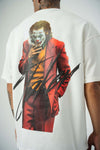 Joker Baskılı Beyaz Oversize T-Shirt