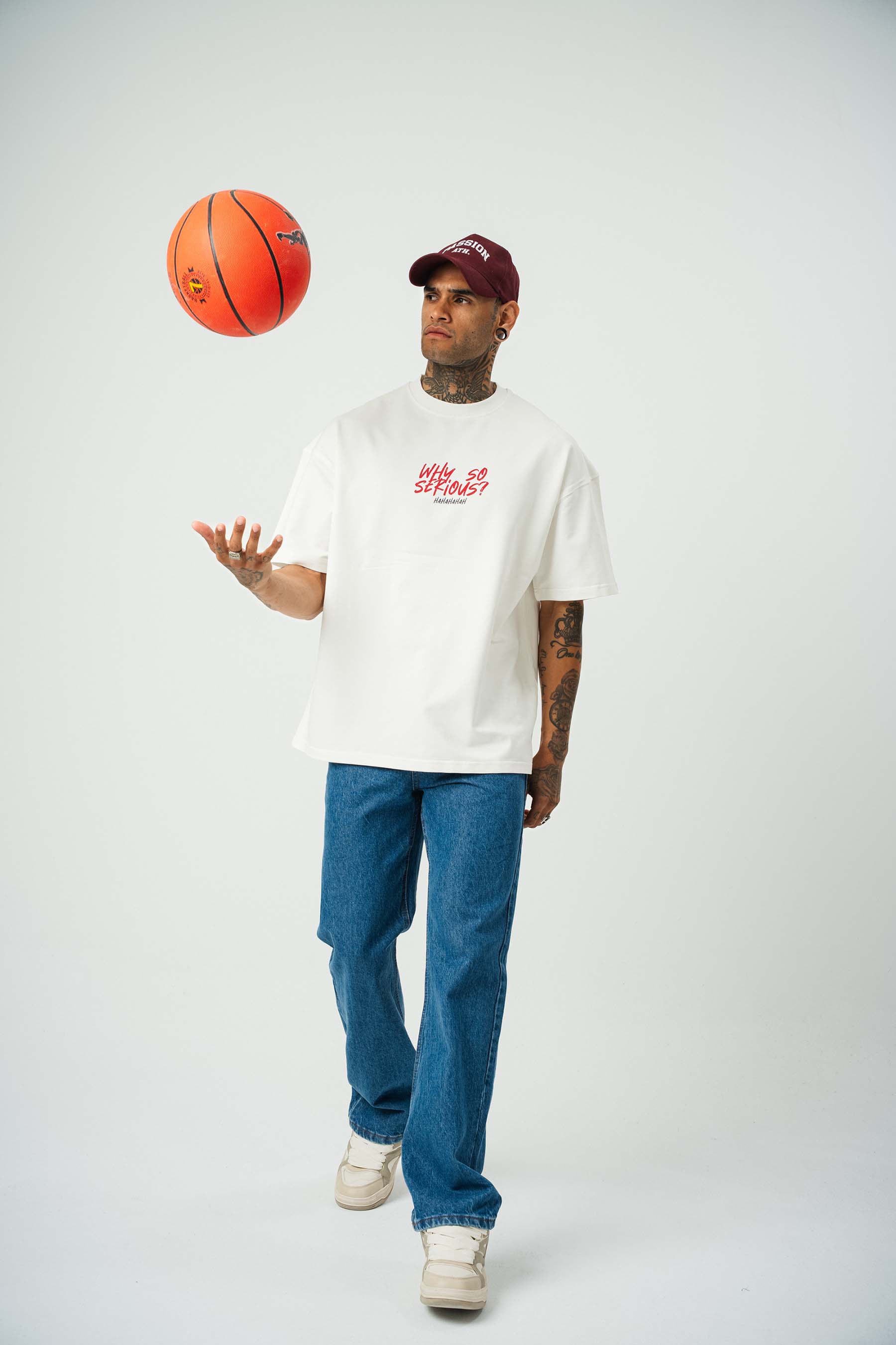 Joker Why So Serius B Baskılı Beyaz Oversize T-Shirt