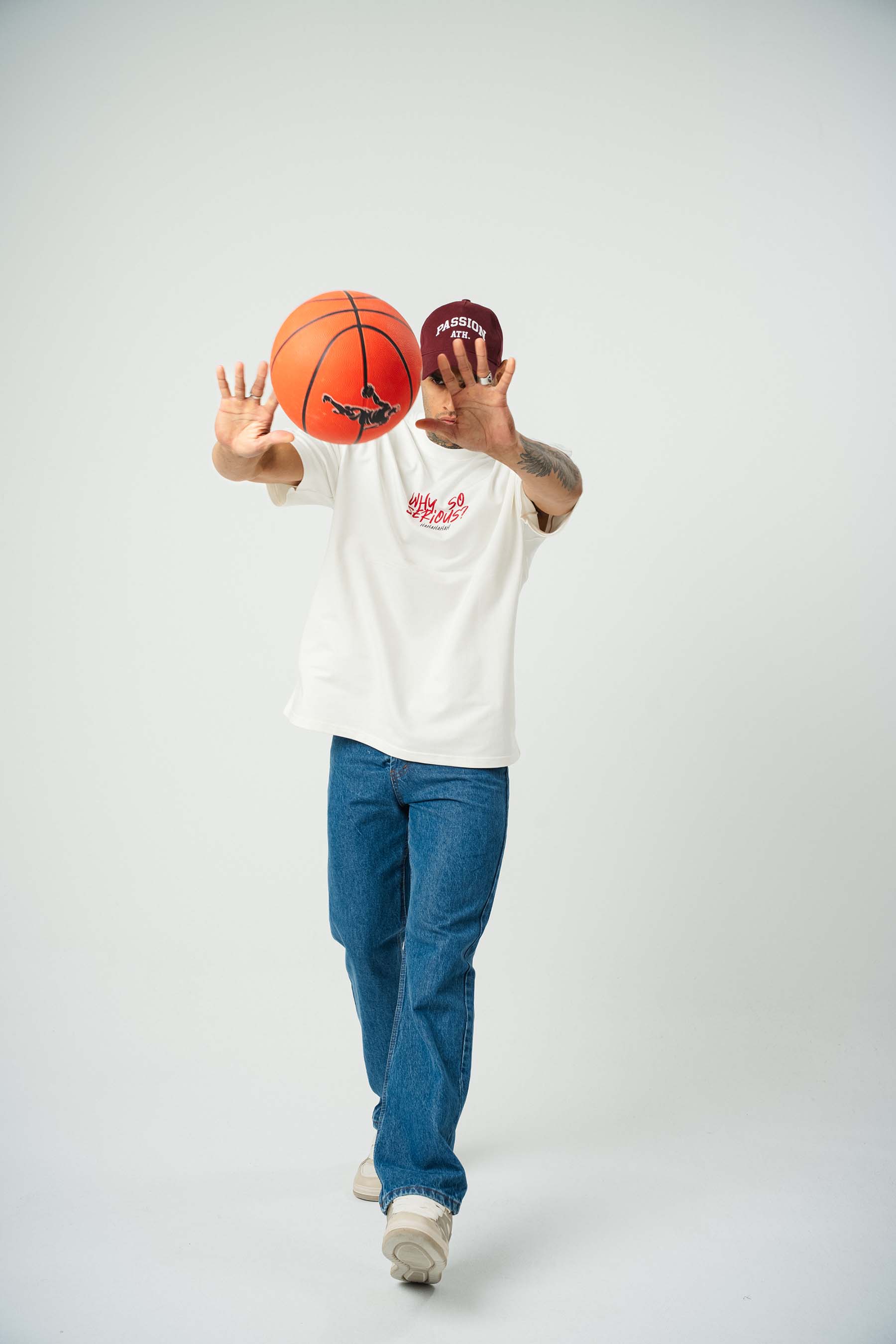 Joker Why So Serius B Baskılı Beyaz Oversize T-Shirt