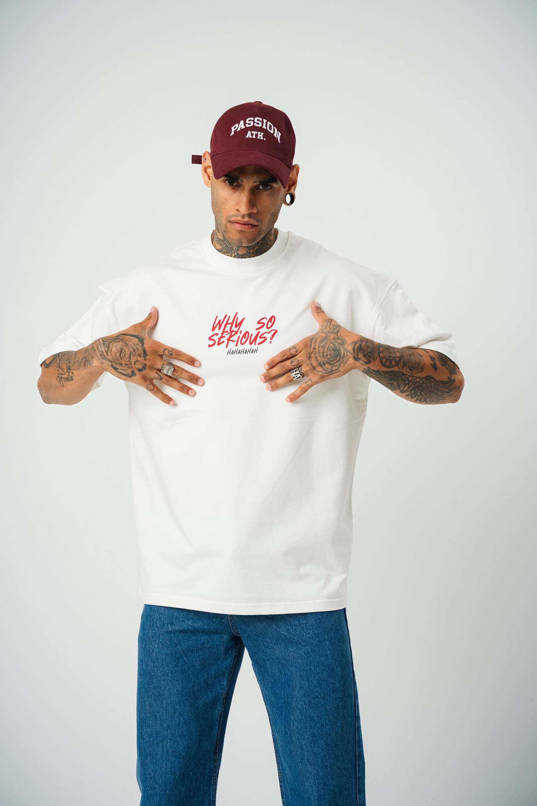 Joker Why So Serius B Baskılı Beyaz Oversize T-Shirt